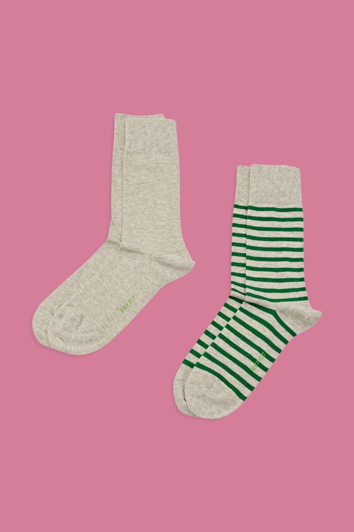 Set van 2 paar sokken, biologisch katoen, STORM GREY, detail image number 0