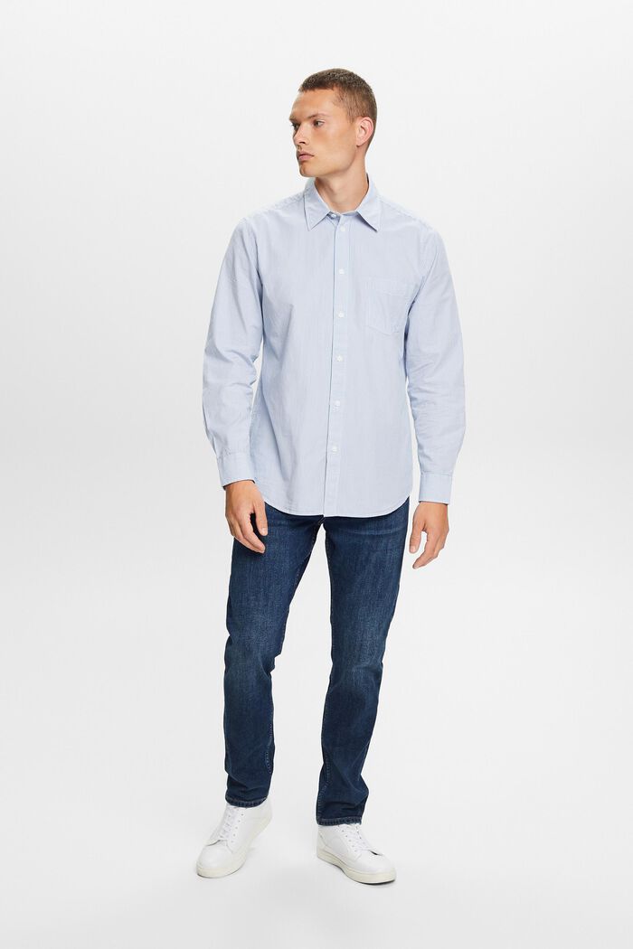 Gestreept shirt van katoen-popeline, LIGHT BLUE, detail image number 4