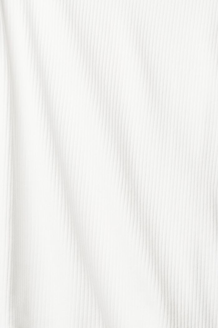 Geribde longsleeve, katoen met stretch, OFF WHITE, detail image number 5