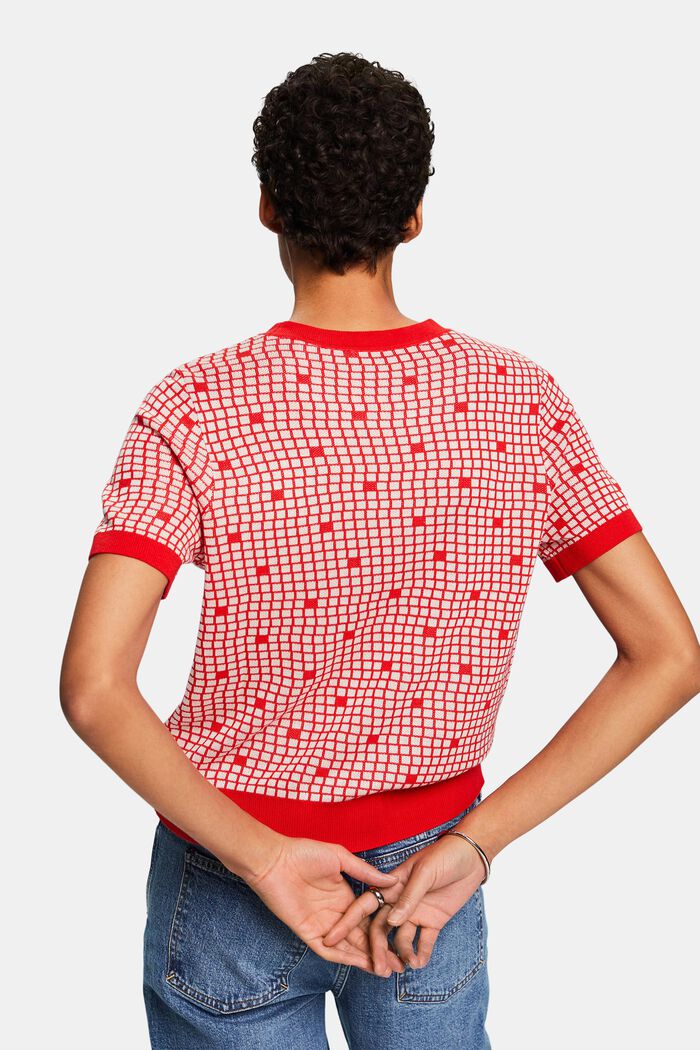 Jacquard sweatshirt met ronde hals, RED, detail image number 2
