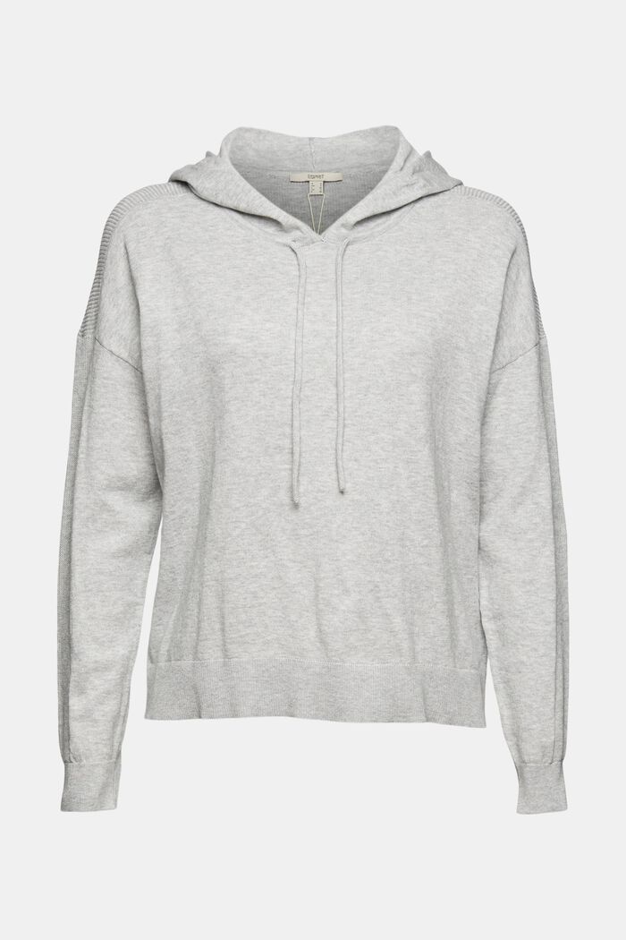 Trui met hoodie, 100% katoen, LIGHT GREY, detail image number 6
