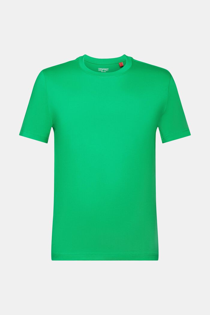 T-shirt van pima katoen-jersey met ronde hals, GREEN, detail image number 7