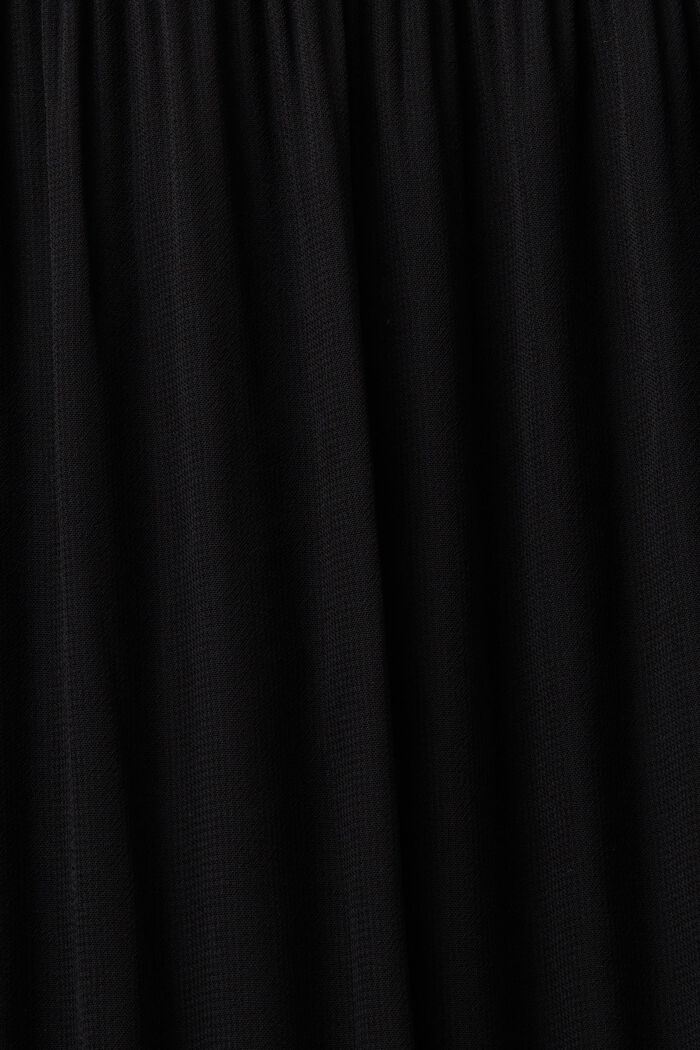 Jupe plissée longueur midi en mousseline, BLACK, detail image number 5