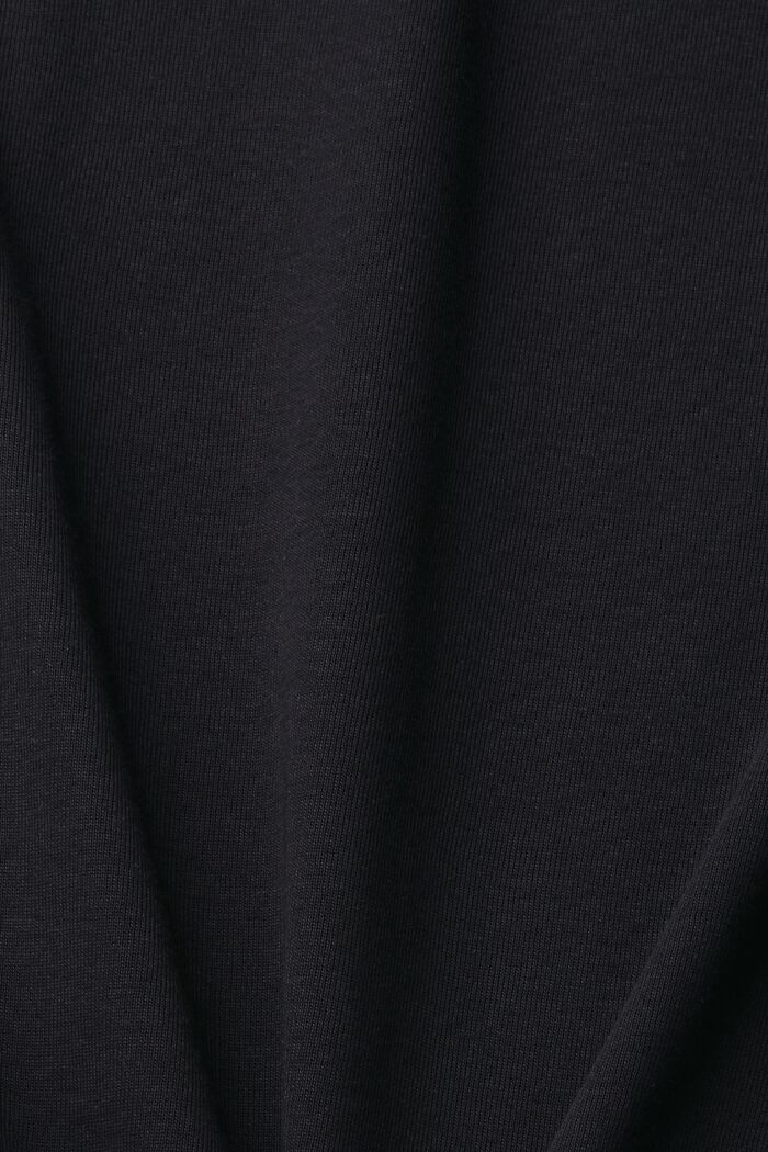 T-shirt en coton biologique doté de poignets à revers, BLACK, detail image number 5