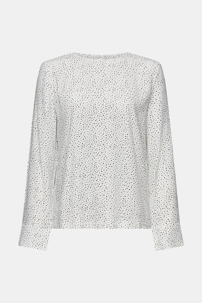 Crêpe blouse met print, OFF WHITE, detail image number 6