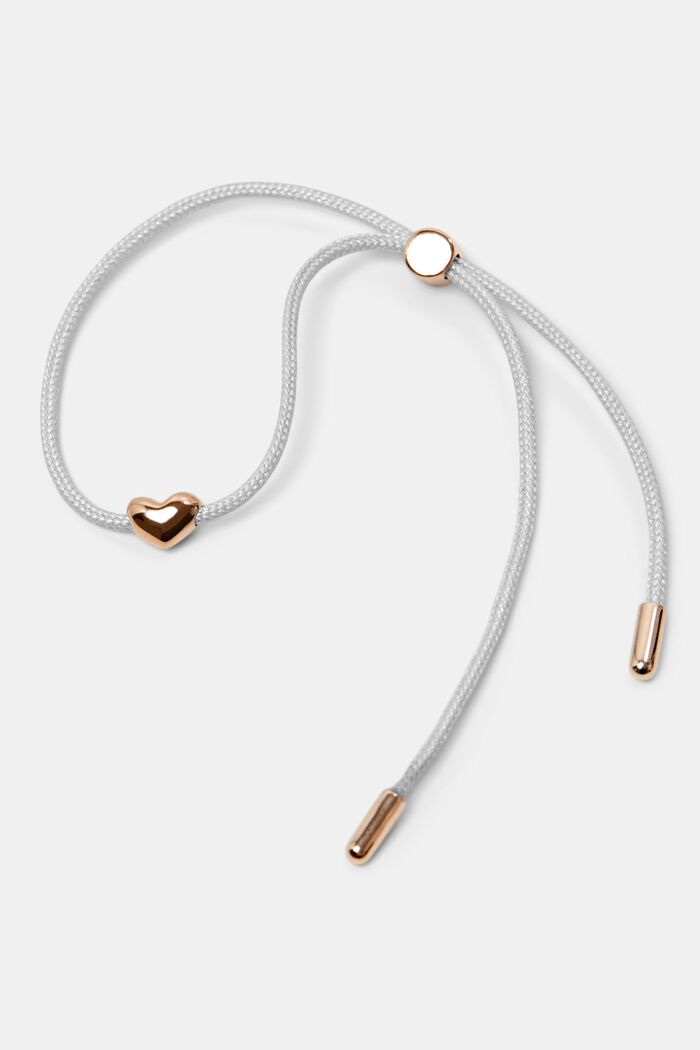 Armband met hartvormige hanger, sterlingzilver, GREY, detail image number 1