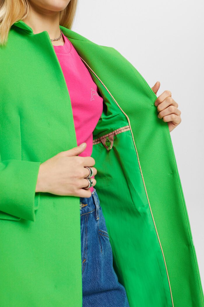 Manteau à col à revers inversé, GREEN, detail image number 4