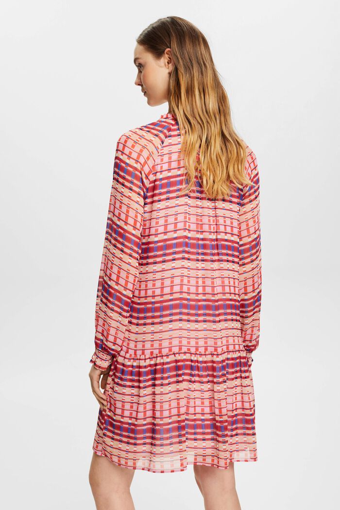 Chiffon midi-jurk met patroon, PINK FUCHSIA, detail image number 3