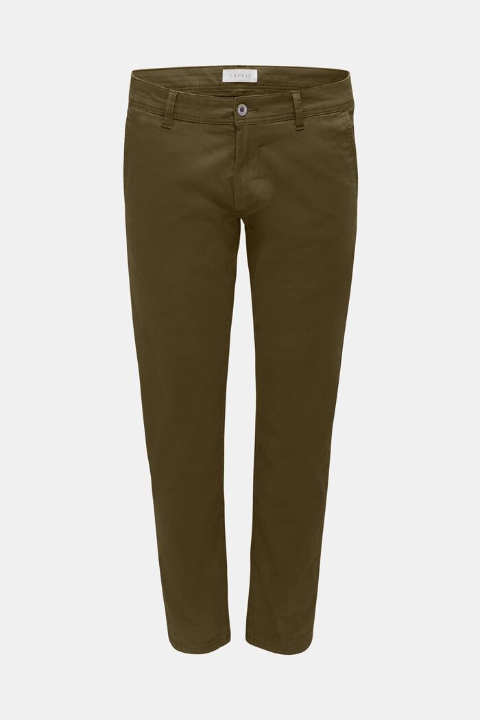 Pantalon chino en coton stretch, OLIVE, detail image number 0