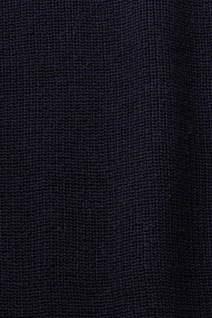Ribgebreide trui met vleermuismouwen, NAVY, detail image number 4