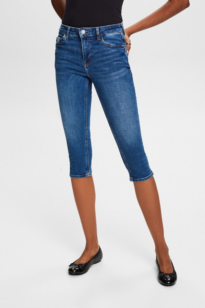 Capri-jeans van organic cotton, BLUE MEDIUM WASHED, detail image number 0