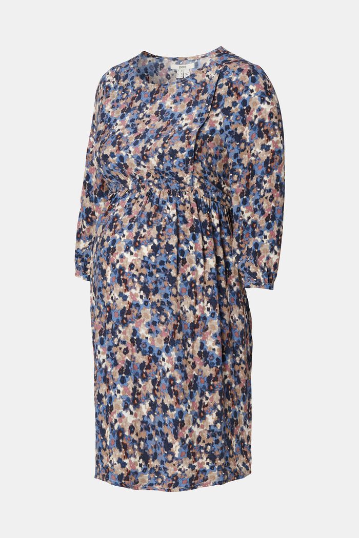 Midi-jurk met motief en voedingsfunctie, BLUE, detail image number 6
