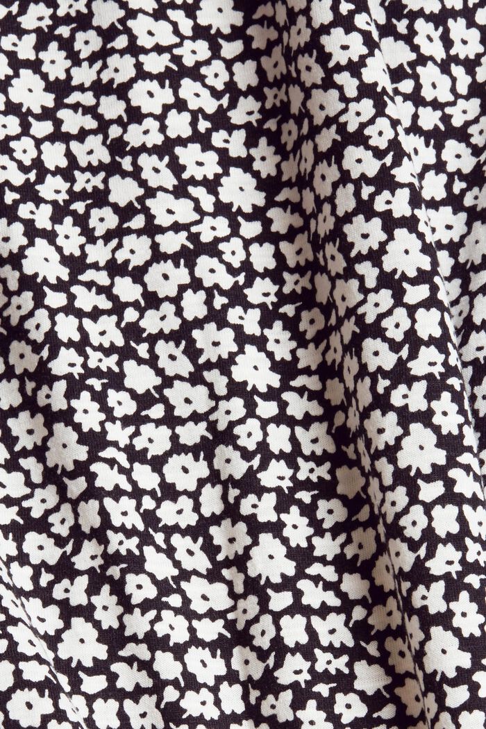 T-shirt à manches longues façon chemisier en coton biologique mélangé, BLACK, detail image number 1