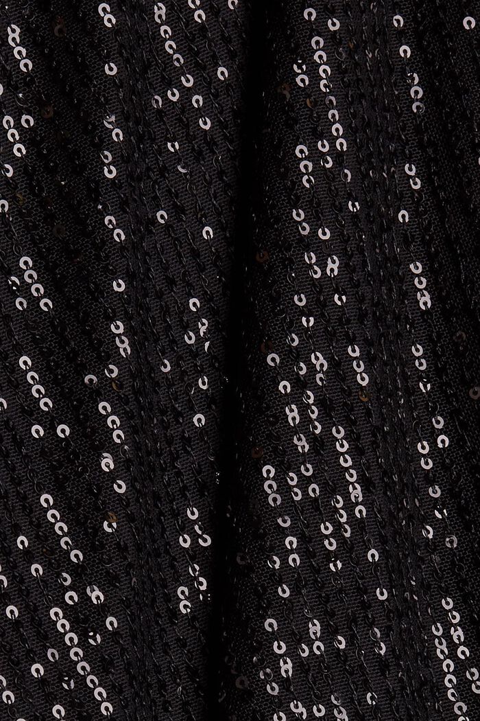Mini-jupe à paillettes et fronces, BLACK, detail image number 4