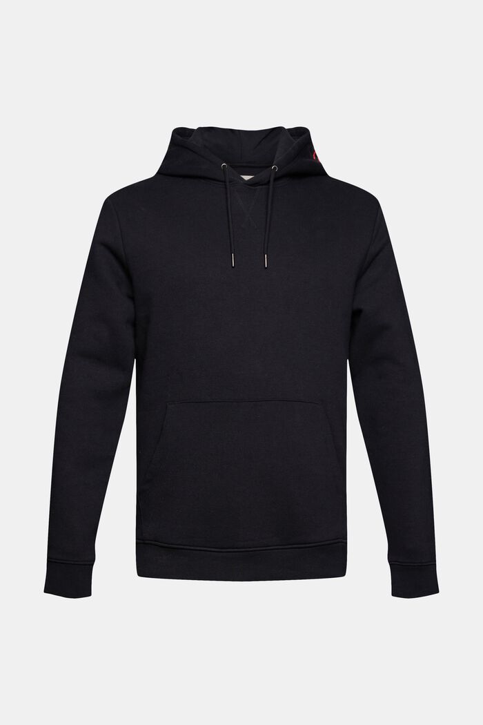 Sweat-shirt à capuche et logo brodé, en coton mélangé, BLACK, detail image number 5