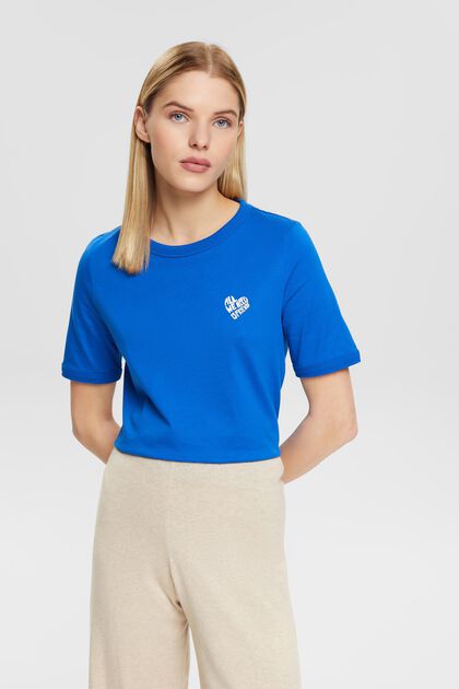 Katoenen T-shirt met hartvorming logo