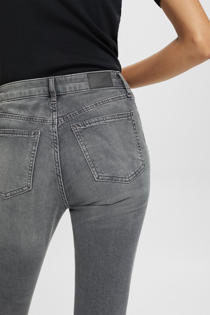 High rise skinny jeans, GREY MEDIUM WASHED, detail image number 4