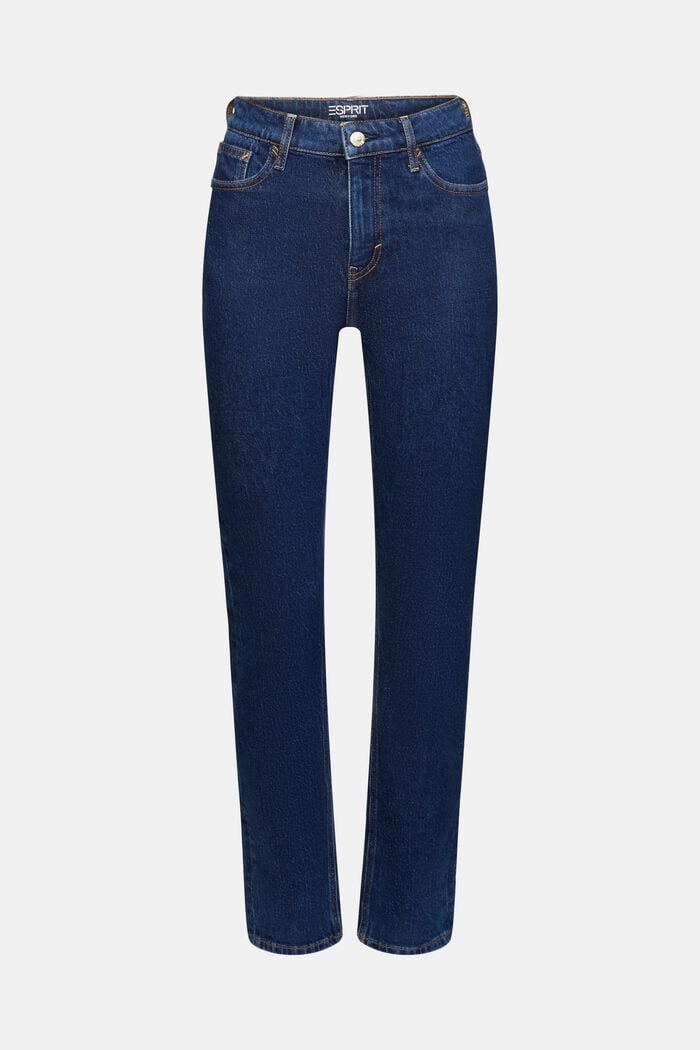 Retro-jeans met hoge taille en slanke pijpen, BLUE MEDIUM WASHED, detail image number 7
