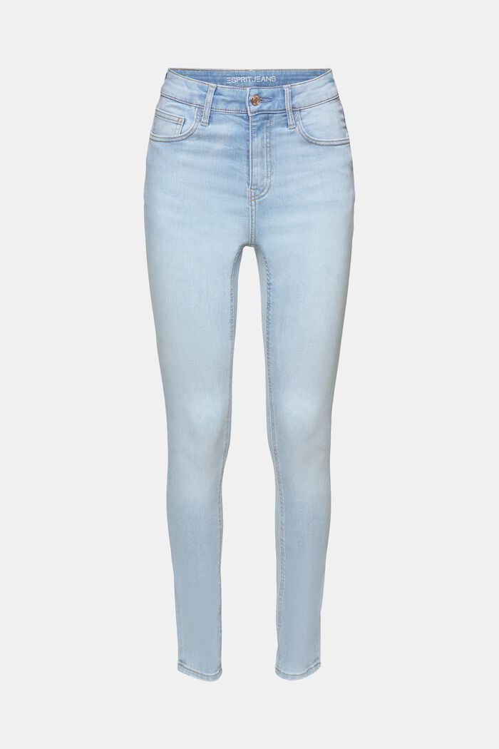 Hoge skinny jeans, BLUE BLEACHED, detail image number 6