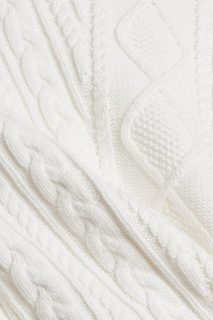 Trui met gebreide patronen, organic cotton, OFF WHITE, detail image number 4