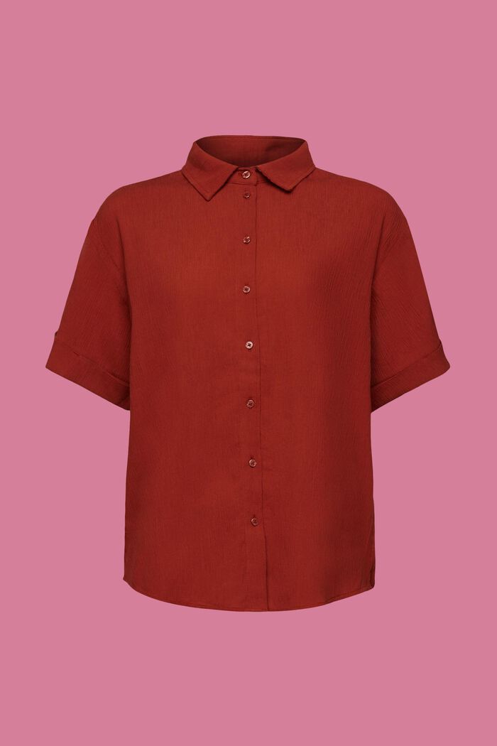 Oversized crinkled overhemdblouse, TERRACOTTA, detail image number 7