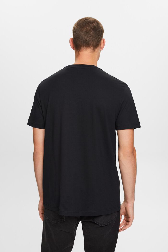T-shirt van pima katoen-jersey met ronde hals, BLACK, detail image number 3