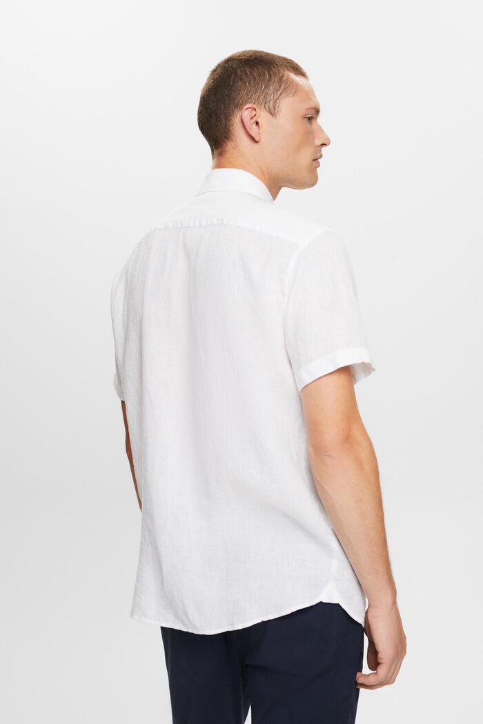 Chemise à manches courtes en lin, WHITE, detail image number 3