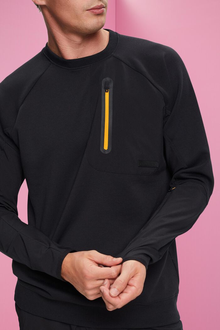 Sweatshirt met ritszakken, BLACK, detail image number 2