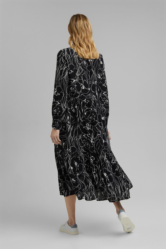 Midi-jurk met print en LENZING™ ECOVERO™, BLACK, detail image number 2