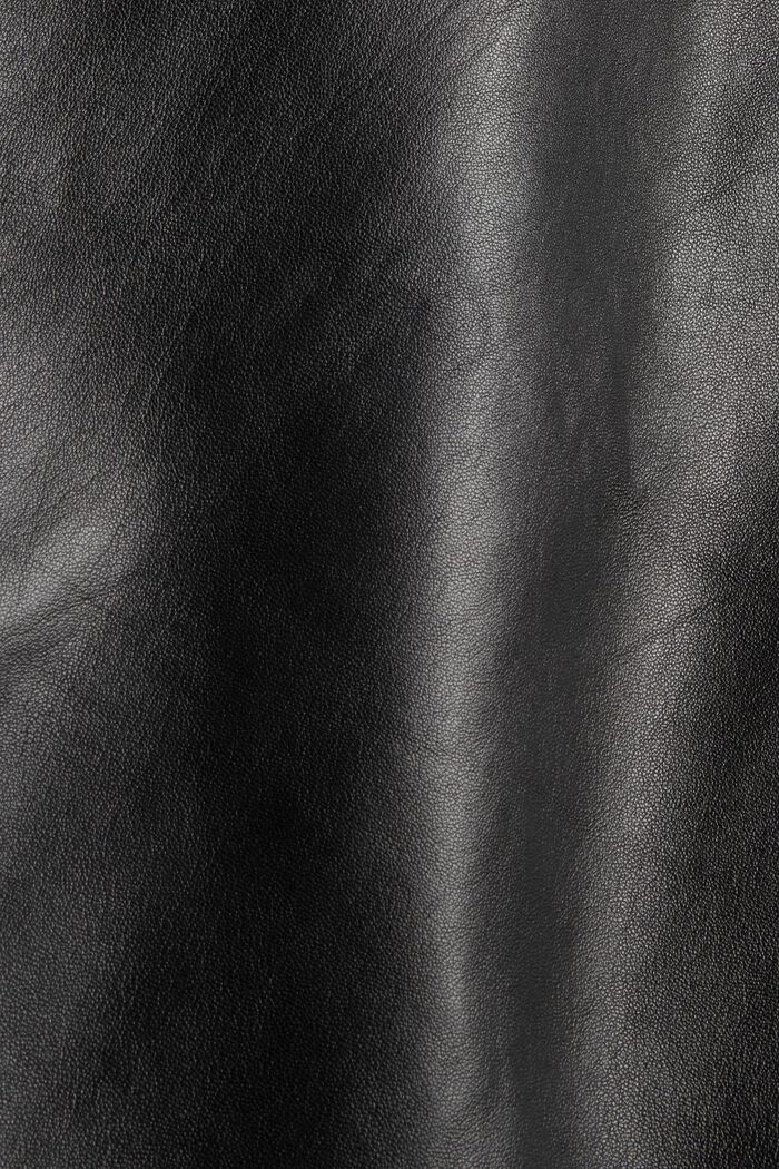 Robe chemisier, 100 % cuir d´agneau, BLACK, detail image number 4