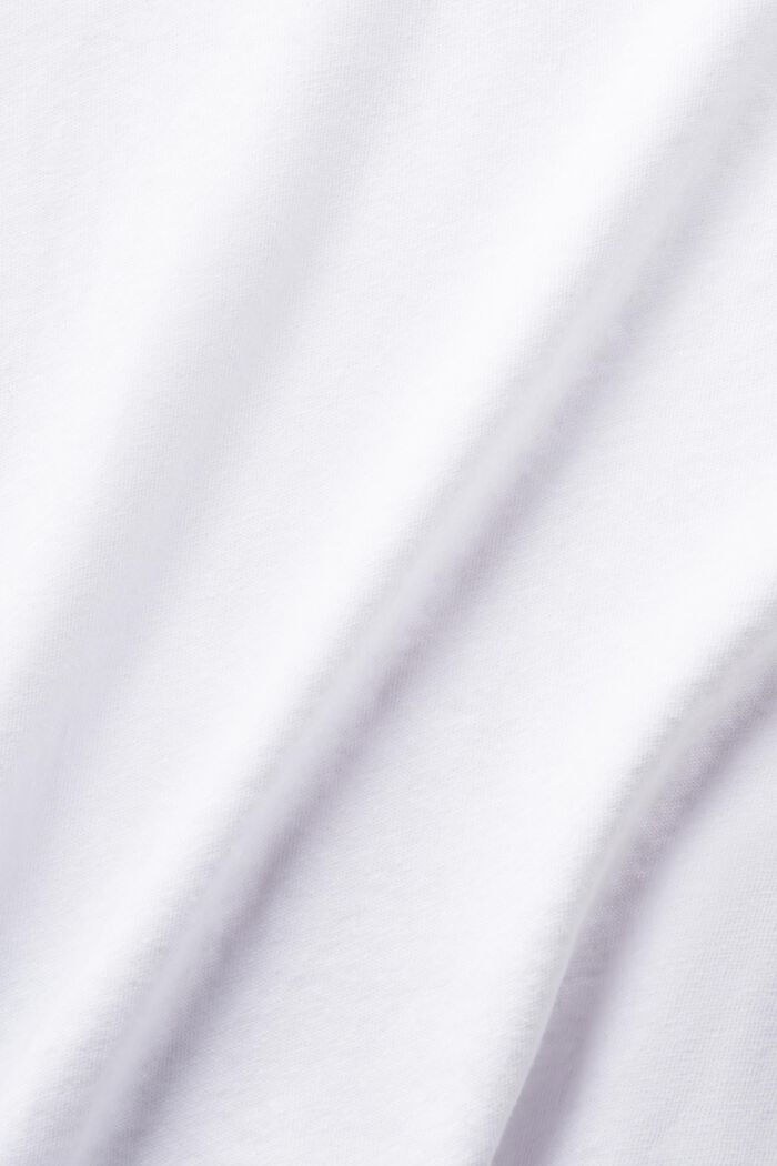 T-shirt van katoen en linnen, WHITE, detail image number 5