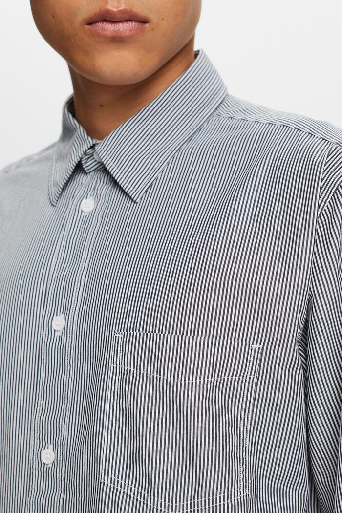 Gestreept shirt van katoen-popeline, NAVY, detail image number 2