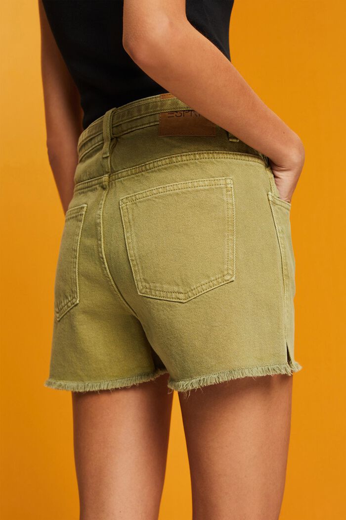 Short en jean taille haute à nœud à la taille, PISTACHIO GREEN, detail image number 4