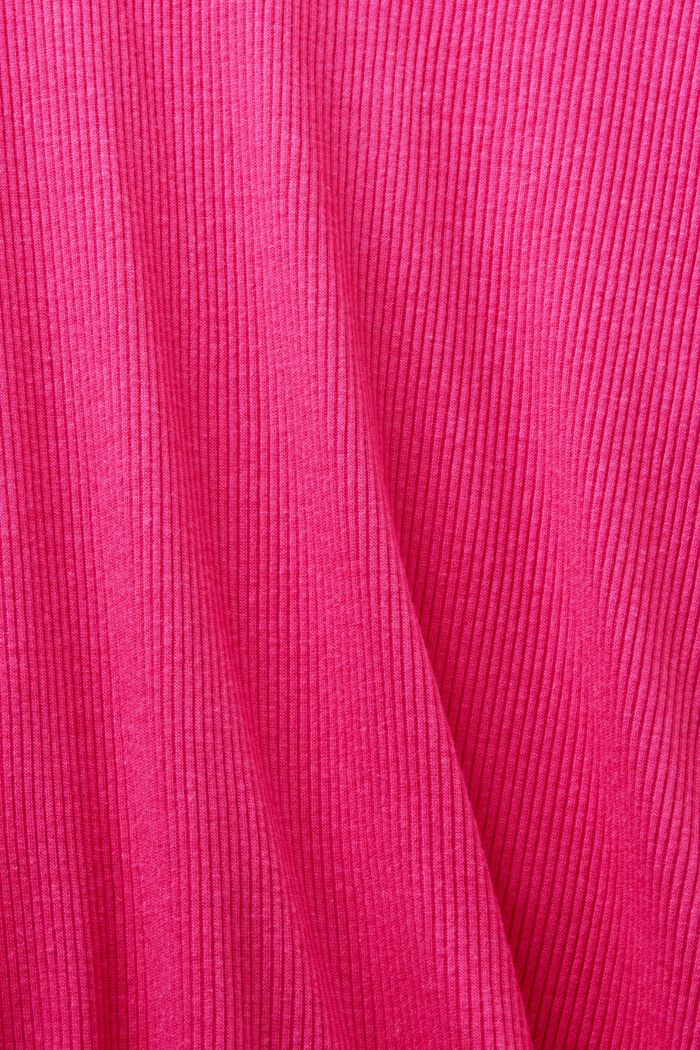 T-shirt à manches longues en jersey en maille côtelée, PINK FUCHSIA, detail image number 5