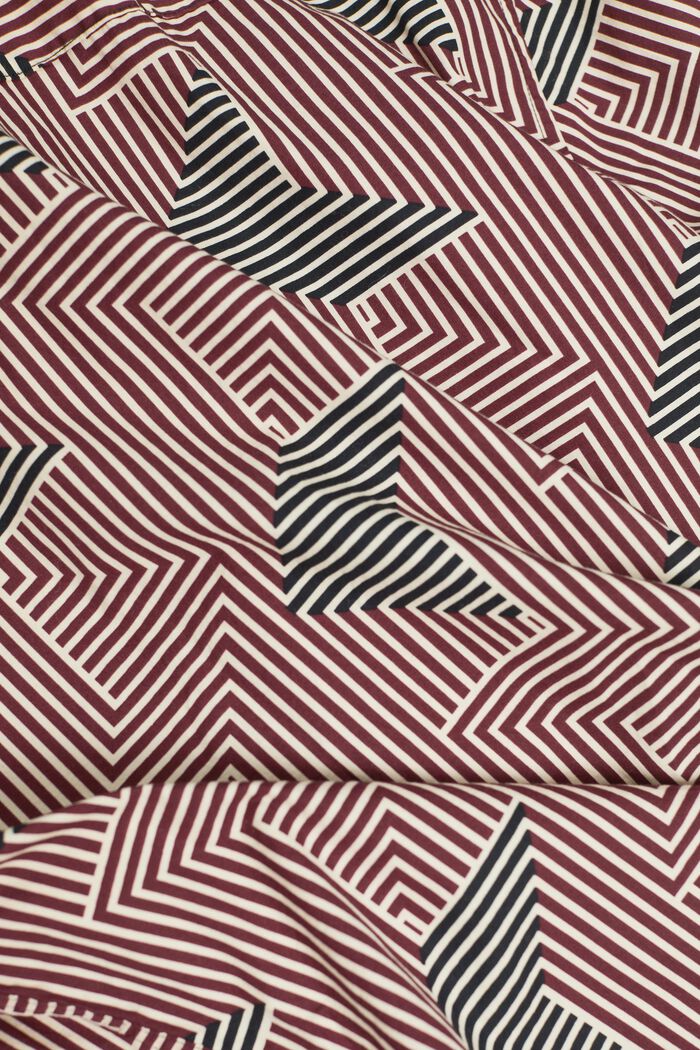 Regular fit-overhemd met geometrische print, GARNET RED, detail image number 6