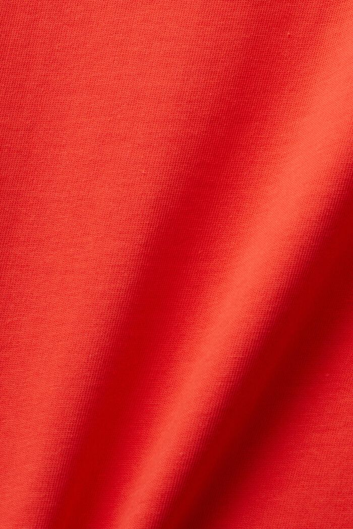 Katoenen T-shirt met geborduurd hartmotief, ORANGE RED, detail image number 6