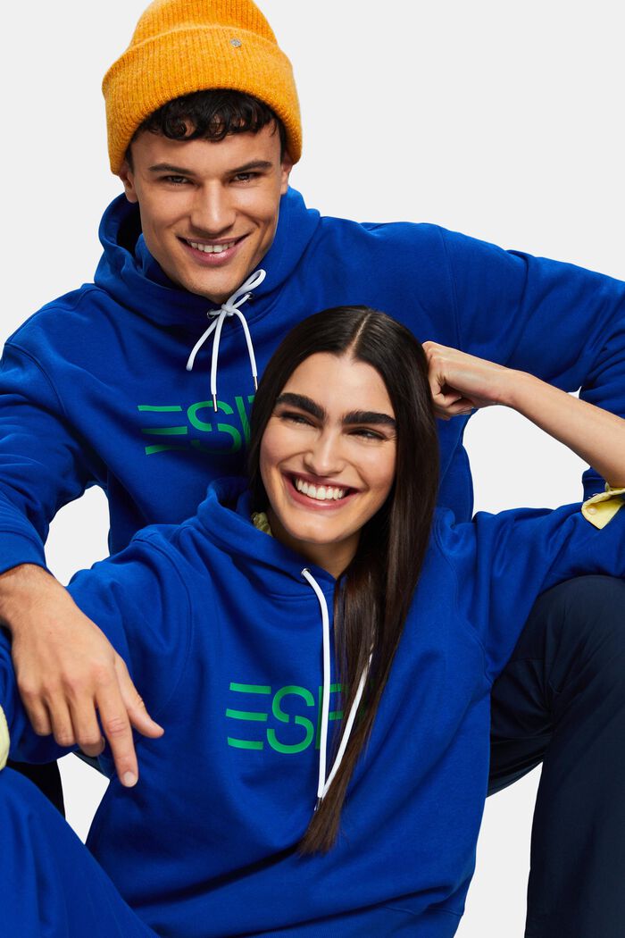 Uniseks hoodie van fleece met logo, BRIGHT BLUE, detail image number 5