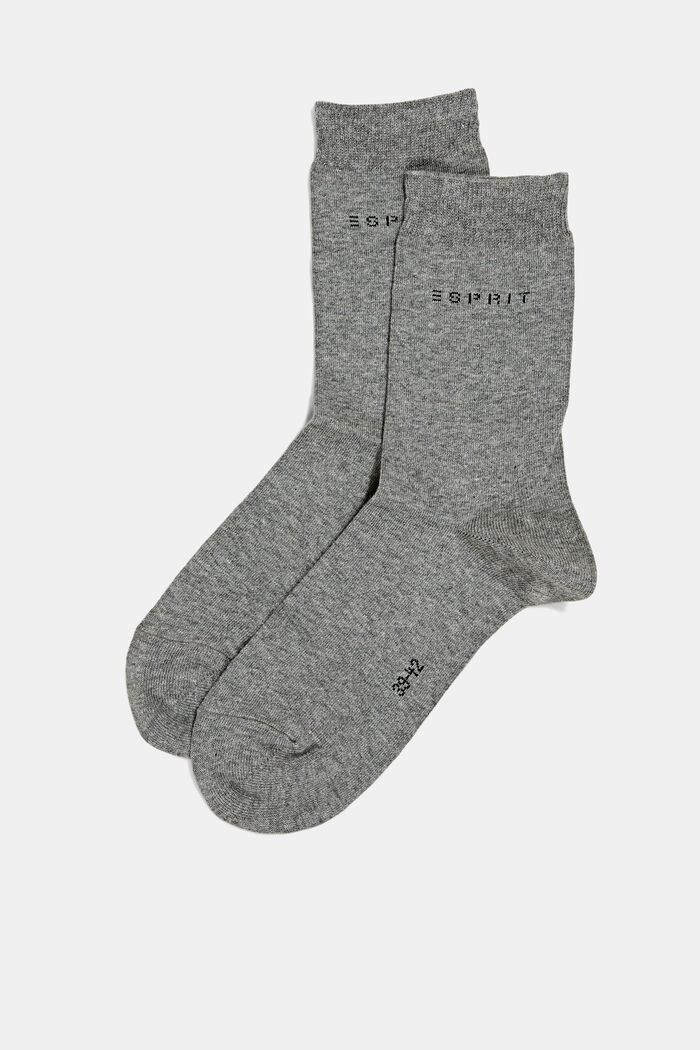 Set van 2 paar sokken in een gemêleerde look, LIGHT GREY MELANGE, detail image number 2