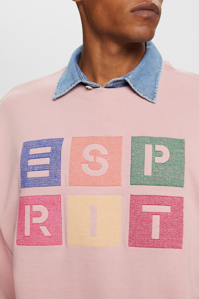 Sweatshirt met logo van organic cotton, OLD PINK, detail image number 2