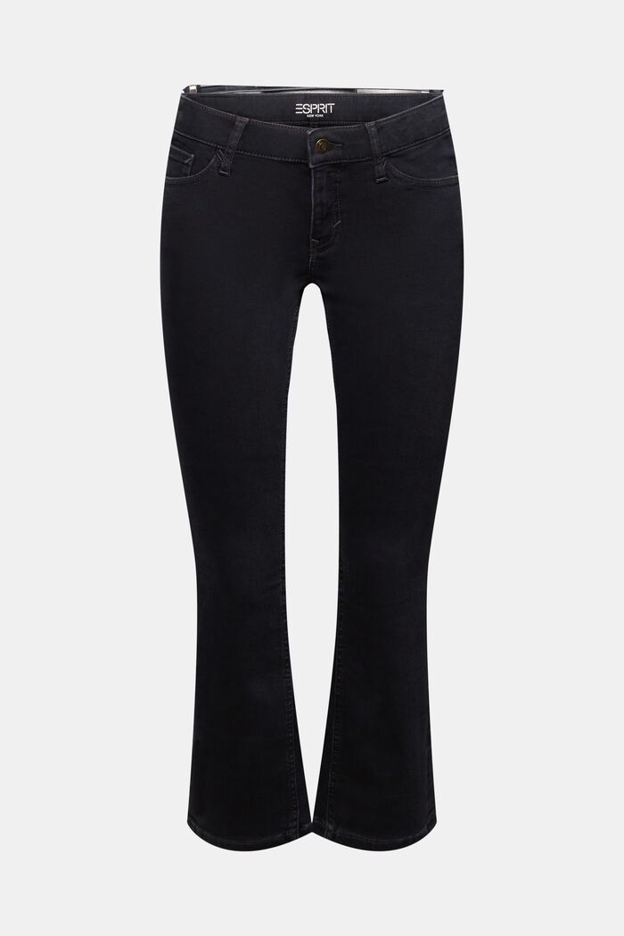 Bootcut jeans met middelhoge taille en kortere pijpen, BLACK DARK WASHED, detail image number 6