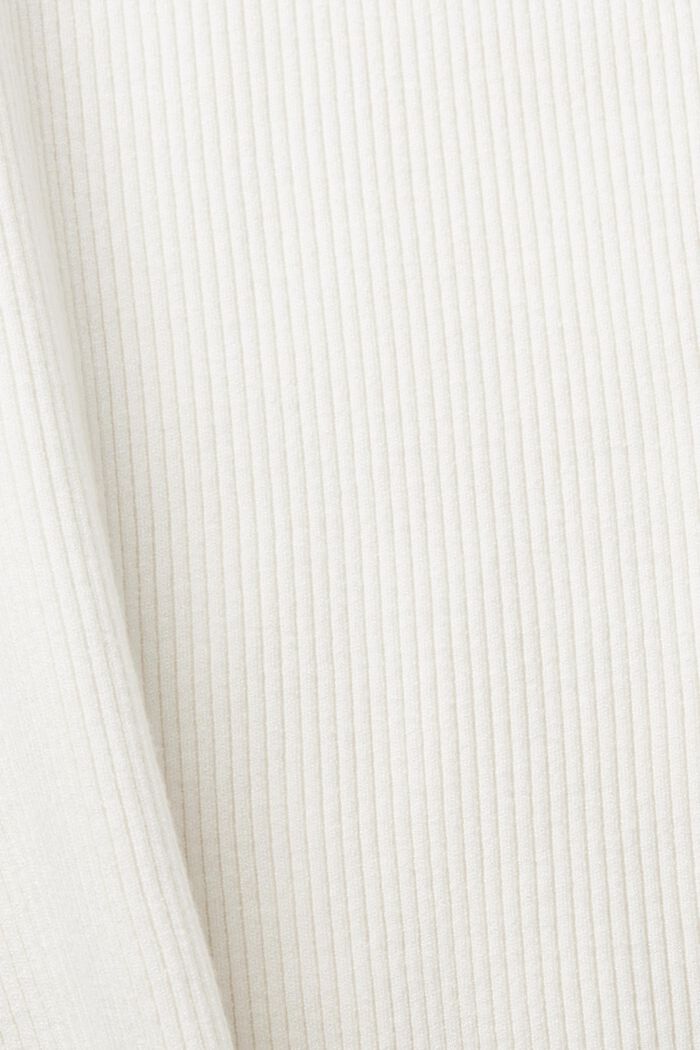 Geribde trui met korte mouwen, OFF WHITE, detail image number 6