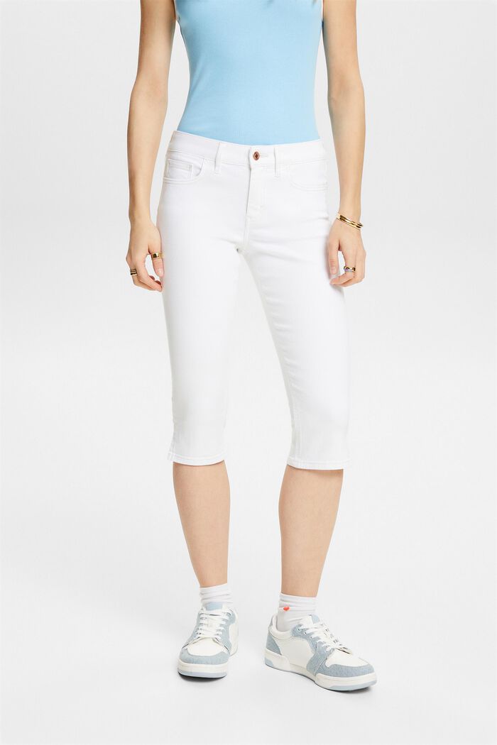 Mid rise capri-jeans, WHITE, detail image number 0