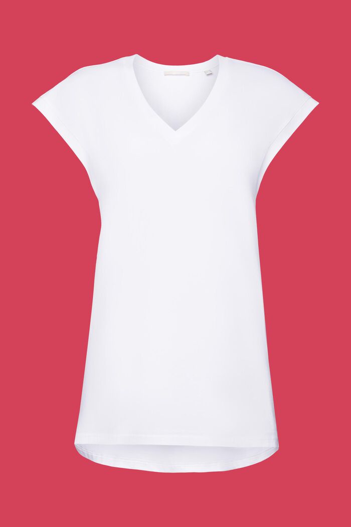 T-shirt long, 100 % coton, WHITE, detail image number 6