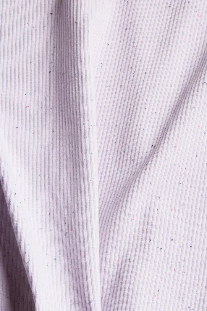 T-shirt à manches longues rehaussé de fil fantaisie, en coton biologique mélangé, LILAC, detail image number 4