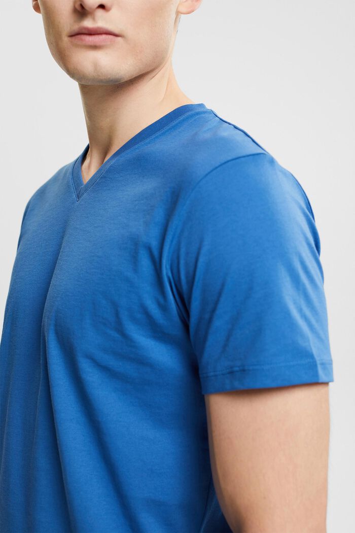 Jersey T-shirt met V-hals, BLUE, detail image number 2
