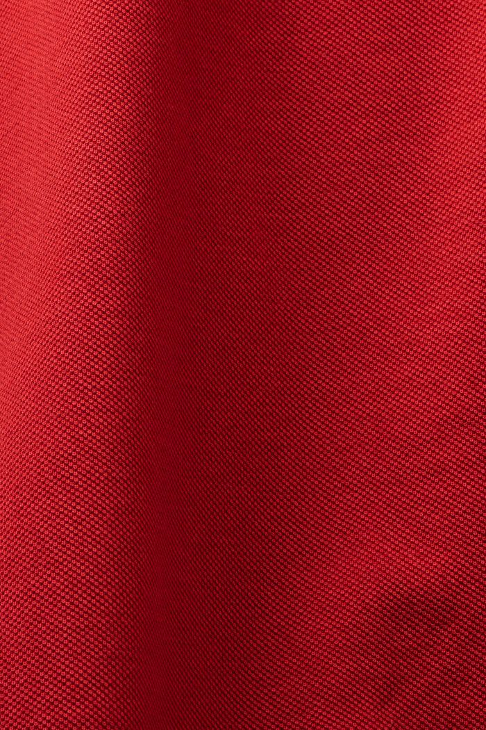 Polo en maille piquée de coton, DARK RED, detail image number 6