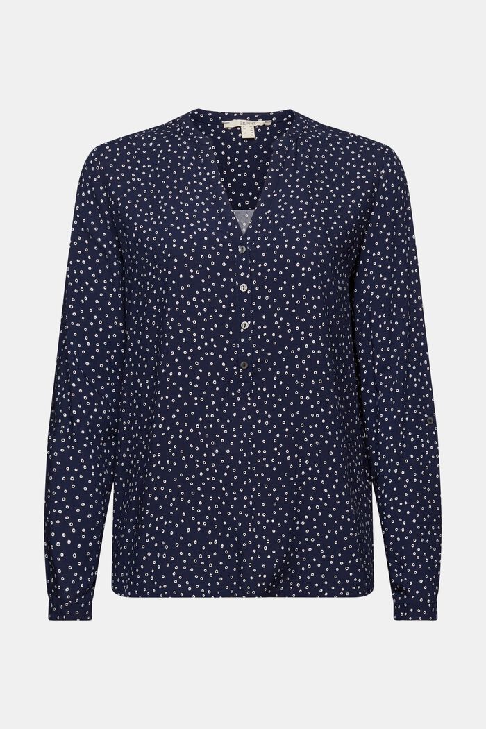 Henley blouse van LENZING™ ECOVERO™, NEW NAVY, detail image number 5
