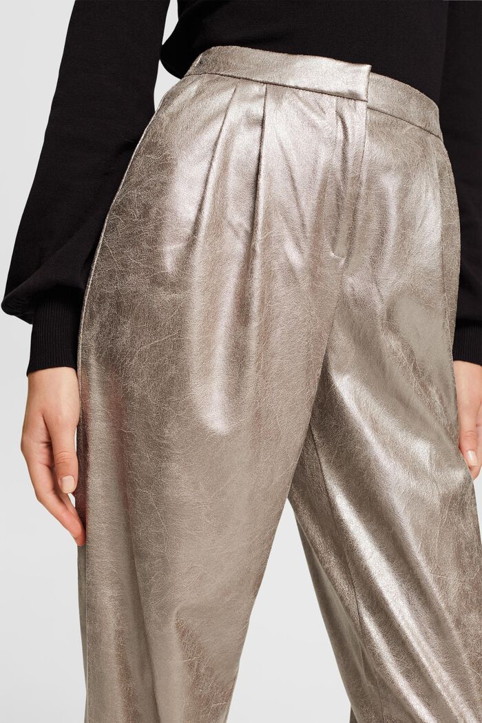 Pantalon en similicuir à effet métallique, GOLD, detail image number 2