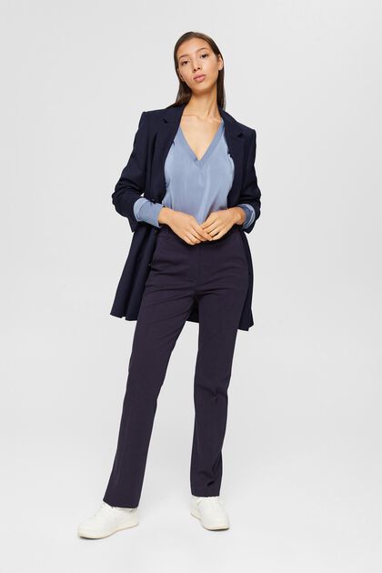 Oversized blouse met LENZING™ ECOVERO™, GREY BLUE, overview