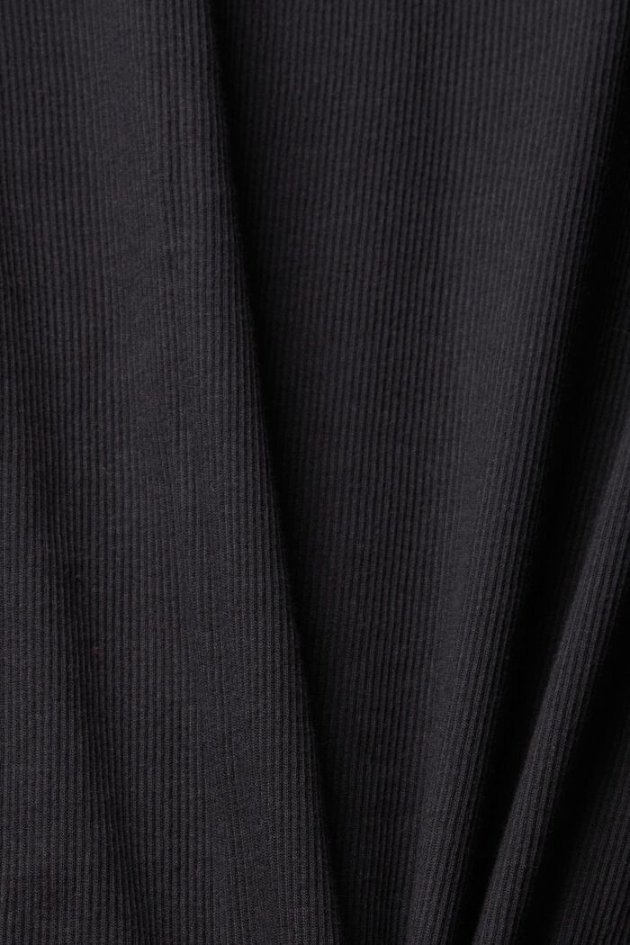 T-shirt à manches longues à encolure ondulée, BLACK, detail image number 1